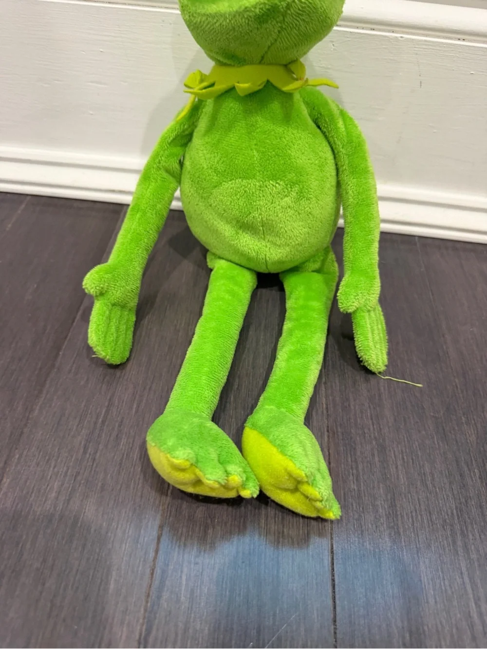 VINTAGE Ty Bright Green Frog Plush 16” in Kermit Muppets Toy Stuffed Animal